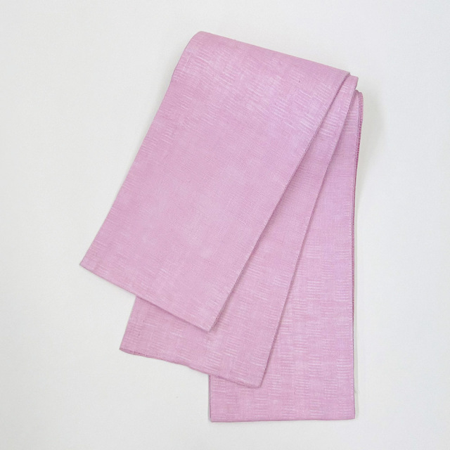 アウトレット『麻市松半幅帯』ピンク