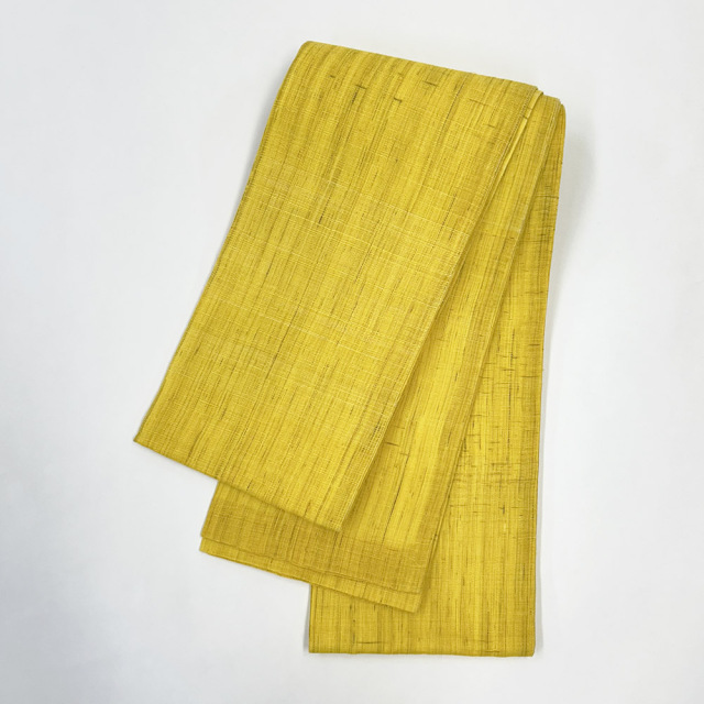 アウトレット『麻半幅帯』黄色