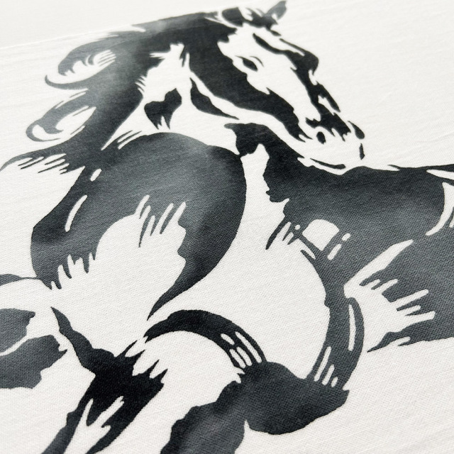 2026年版『干支手拭』水墨馬