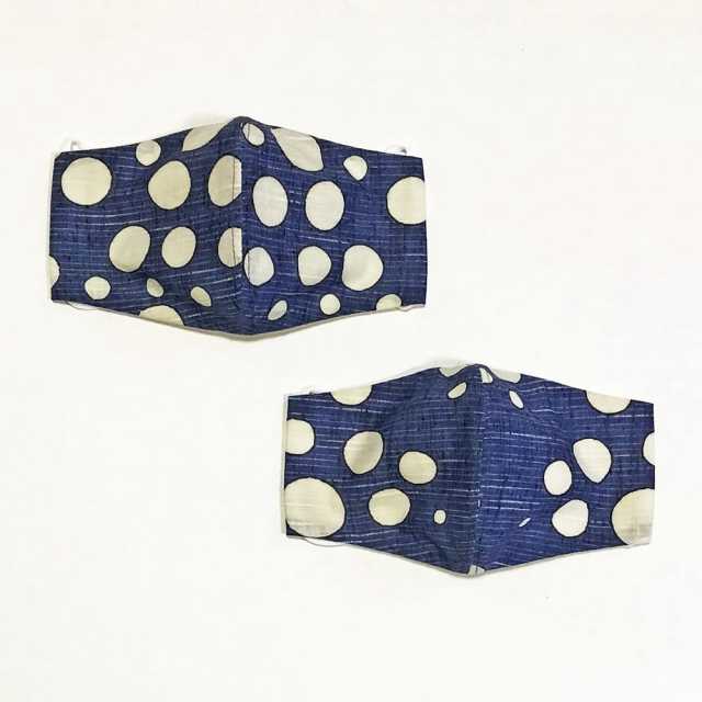 【竺仙マスク】 『紬ゆかた』 水玉