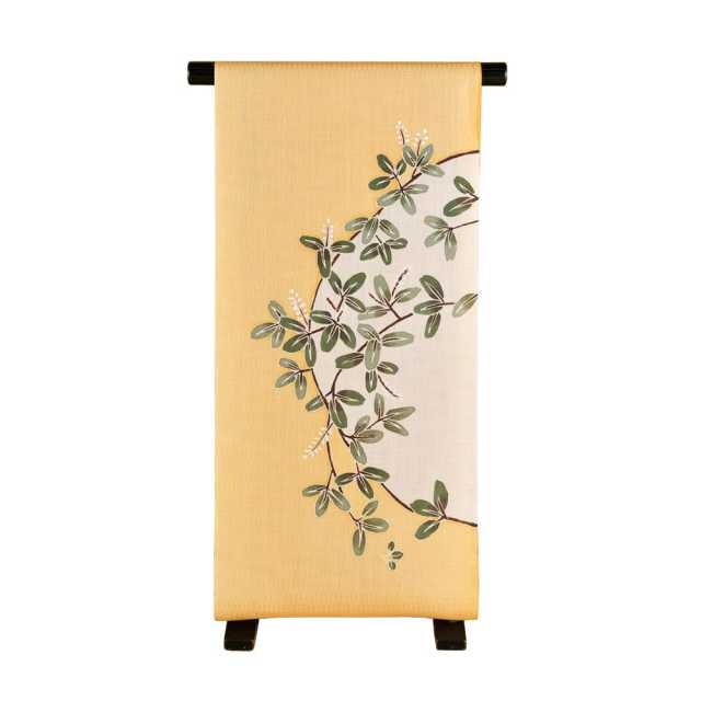 【手描き染麻帯】萩