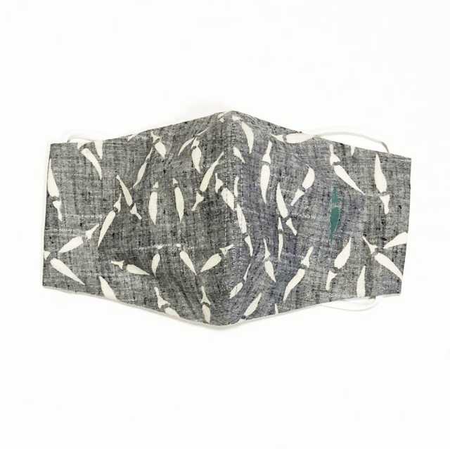 【竺仙マスク】 『紬ゆかた』 緑・唐辛子