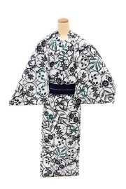 『コーマ白地江戸好キング』草花輪繋ぎ　緑差分