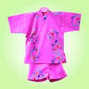 【子供甚平】5～6才　金魚鉢ピンク