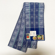 ゆりのはな　未使用品　竺仙　浴衣　結び柳模様　綿　仕立て上がり　F002 ゆりのはな 未使用品 竺仙 浴衣 結び柳模様 綿 仕立て上がり