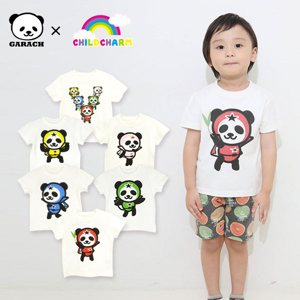 【メール便送料無料】選べるプリント半袖Ｔシャツ パンダ 戦隊 男の子 tシャツ おしゃれ 半袖