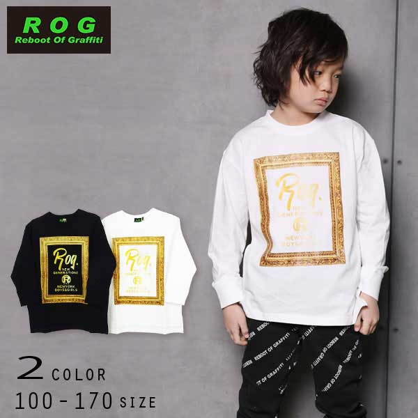 【30%OFFSALE】R.O.G Reboot(リブート)額縁ロゴプリント長袖Ｔシャツ【メール便可能】