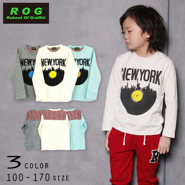 【30%OFFSALE】R.O.G Reboot(リブート)NEW YORKプリント長袖Ｔシャツ【メール便可能】