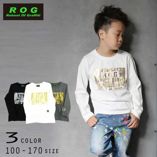 【30%OFFSALE】R.O.G Reboot(リブート)バーコードプリント長袖Ｔシャツ【メール便送料無料】