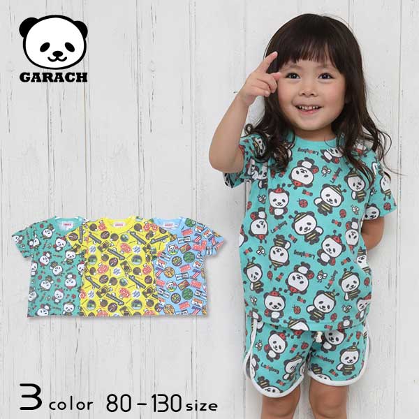 【20％OFFSALE】ＧＡＲＡＣＨ(ギャラッチ)パンダ総柄半袖Ｔシャツ【メール便送料無料】