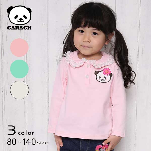 【20%OFFSALE】ＧＡＲＡＣＨ(ギャラッチ)パンダちゃんワッペン付き長袖Ｔシャツ【メール便送料無料】