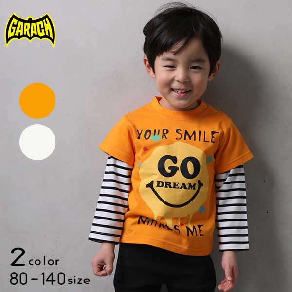 【20%OFFSALE】ＧＡＲＡＣＨ(ギャラッチ)スマイルプリントレイヤードＴシャツ【メール便送料無料】