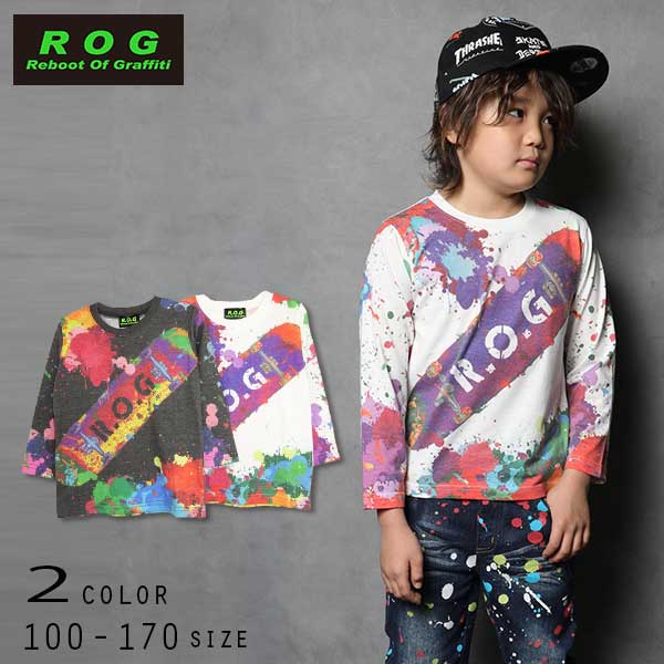 【30％OFFSALE】R.O.G Reboot(リブート)スケボー＆ペイント長袖Ｔシャツ【メール便送料無料】