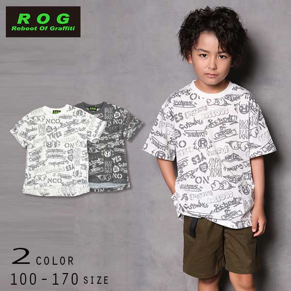 【20％OFFSALE】R.O.G Reboot(リブート)ロゴ総柄ビック半袖Ｔシャツ【メール便送料無料】