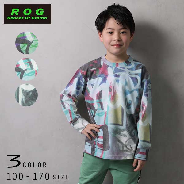 【20%OFFSALE】R.O.G(アールオージー)ロゴプリントビックロングＴシャツ【メール便送料無料】