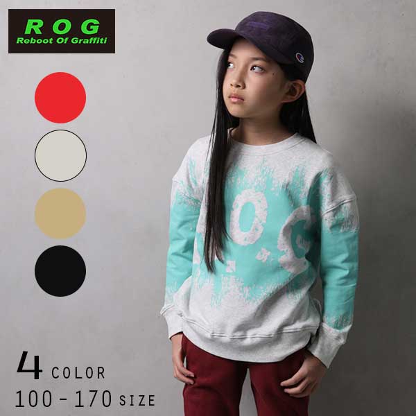 【20%OFFSALE】R.O.G(アールオージー)ペイント＆ロゴビックトレーナー【メール便送料無料】