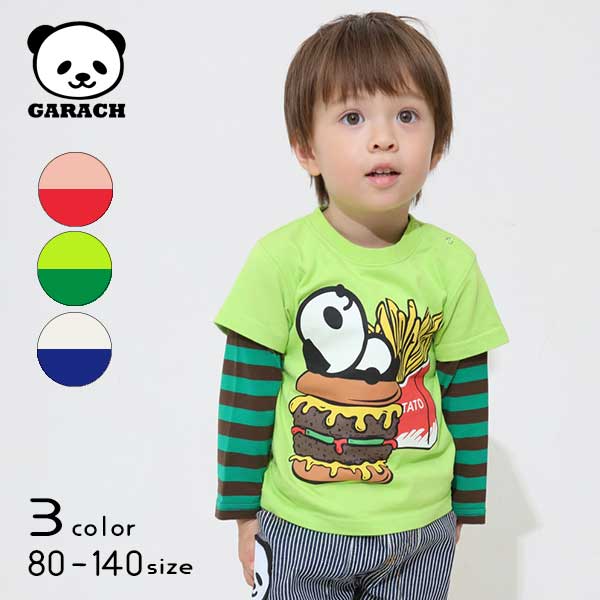 【SALE】ＧＡＲＡＣＨ(ギャラッチ)バーガー＆ポテトパンダレイヤードＴシャツ【メール便送料無料】