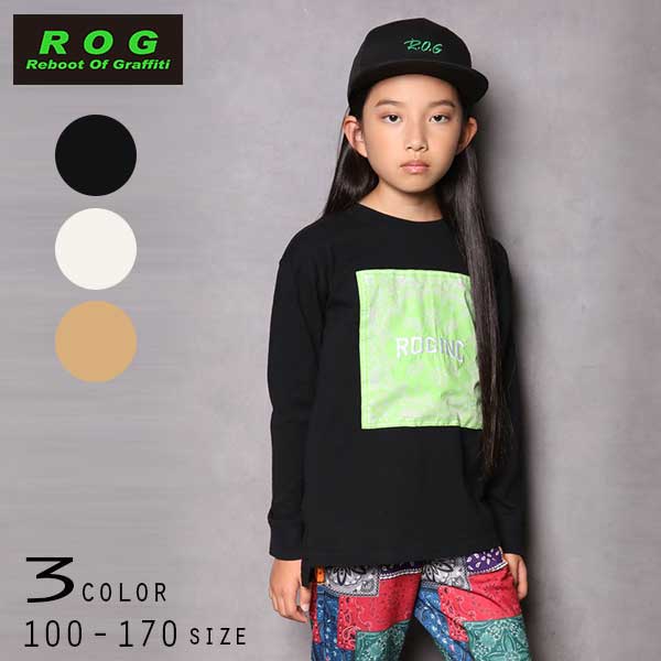 R.O.G(アールオージー)ロゴ＆バンダナ柄プリントビックロングＴシャツ【メール便送料無料】
