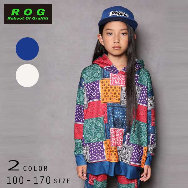 R.O.G(アールオージー)バンダナ柄パーカー【メール便送料無料】