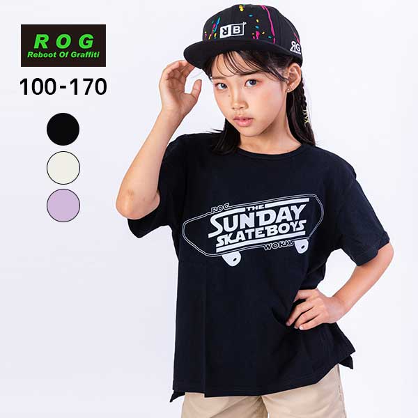 【20％OFFSALE】R.O.G(アールオージー)スケートボードプリント半袖ビックＴシャツ【メール便可能】