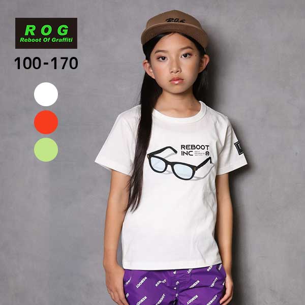 【20％OFFSALE】R.O.G(アールオージー)メガネプリント半袖Ｔシャツ【メール便可能】
