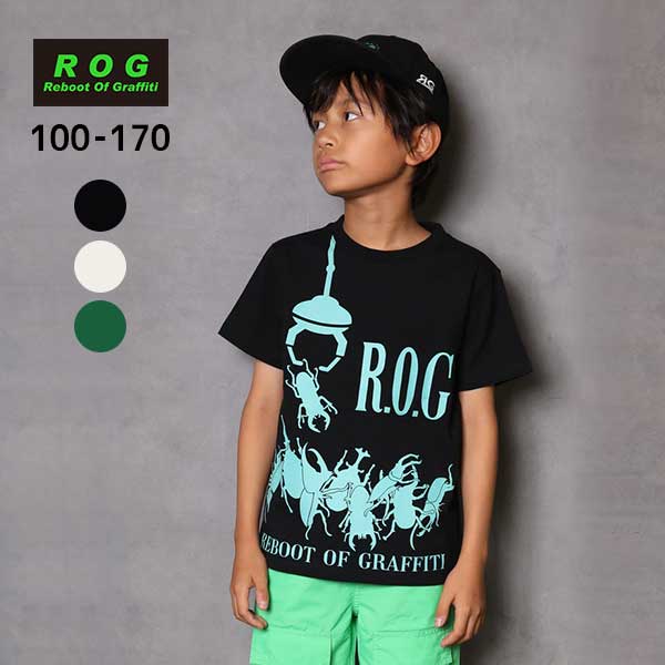 【20％OFFSALE】R.O.G(アールオージー)カブトムシ＆クワガタプリント半袖Ｔシャツ【メール便可能】