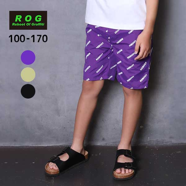 【20％OFFSALE】R.O.G(アールオージー)ロゴ総柄ハーフパンツ【メール便可能】