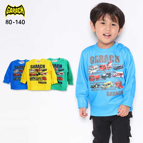 【2025秋冬物新作】ＧＡＲＡＣＨ(ギャラッチ)はたらくくるまプリントトレーナー【メール便送料無料】