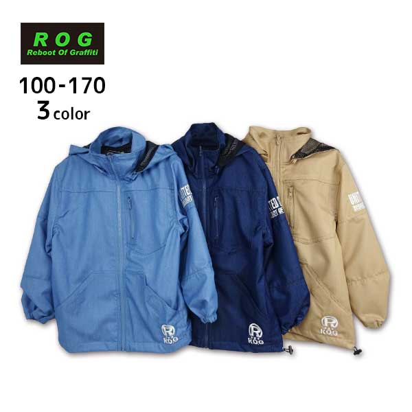 R.O.G(アールオージー)ロゴ刺繍付きウィンドブレーカー【メール便送料無料】