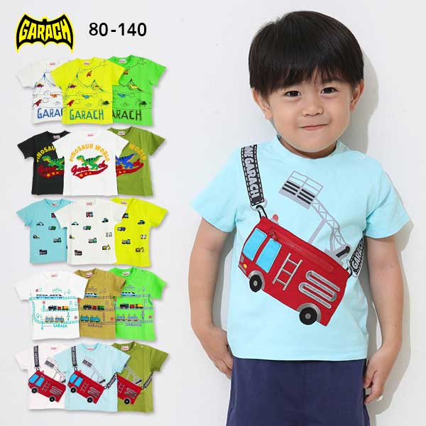 【2026夏物新作】ＧＡＲＡＣＨ(ギャラッチ)恐竜＆車柄半袖Ｔシャツ【メール便送料無料】