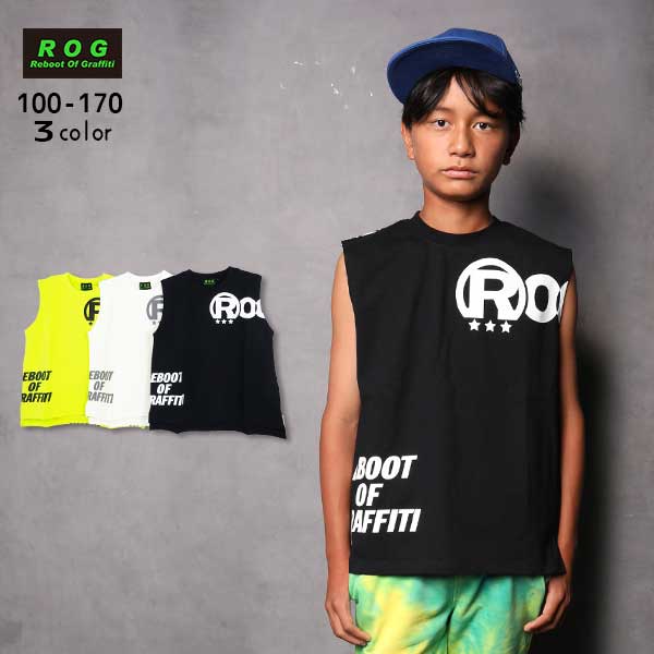 【2026夏物新作】ROG(アールオージー)ロゴプリントビッグノースリーブTシャツ【メール便送料無料】
