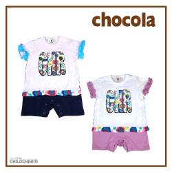 【ＳＡＬＥ！！３０％ＯＦＦ！！】chocola(ショコラ)ロゴ＆花柄カバーオール【メール便可能】