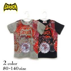 【サマーSALE】ＧＡＲＡＣＨ(ギャラッチ)花火＆ロゴプリント半袖Ｔシャツ【メール便可能】