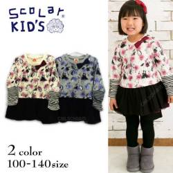 【20%OFFSALE】ＳｃｏＬａｒ(スカラー)メルヘン柄チュニックＴシャツ【メール便可能】