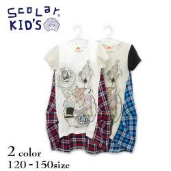 ＳｃｏＬａｒ(スカラー)チェック柄切替半袖ワンピース【メール便可能】