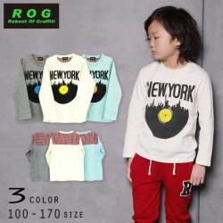 【30%OFFSALE】R.O.G Reboot(リブート)NEW YORKプリント長袖Ｔシャツ【メール便可能】