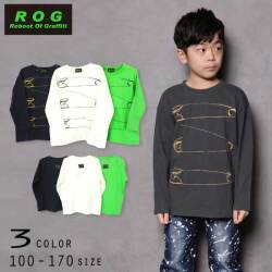 【30%OFFSALE】R.O.G Reboot(リブート)安全ピンプリント長袖ビックＴシャツ【メール便可能】