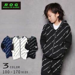 【30%OFFSALE】R.O.G Reboot(リブート)ロゴ総柄パーカージャケット【140サイズまでメール便可能】
