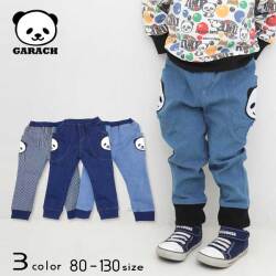 【2025秋物新作】ＧＡＲＡＣＨ(ギャラッチ)パンダアップリケデニムパンツ【メール便送料無料】
