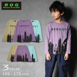 【30％OFFSALE】R.O.G Reboot(リブート)ロゴペイント風ロングＴシャツ【メール便送料無料】