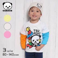 【20%OFFSALE】ＧＡＲＡＣＨ(ギャラッチ)積み木パンダレイヤードＴシャツ【メール便送料無料】