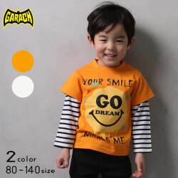 【20%OFFSALE】ＧＡＲＡＣＨ(ギャラッチ)スマイルプリントレイヤードＴシャツ【メール便送料無料】