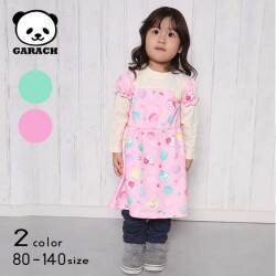 【20%OFFSALE】ＧＡＲＡＣＨ(ギャラッチ)マカロン＆パンダちゃん重ね着風ワンピース【メール便送料無料】