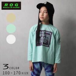 【20%OFFSALE】R.O.G(アールオージー)スクエアロゴプリントビック長袖Ｔシャツ【メール便送料無料】