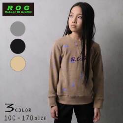 【20%OFFSALE】R.O.G(アールオージー)ロゴ刺繍入りトレーナー【メール便送料無料】