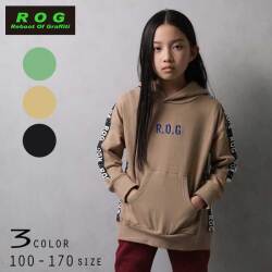 【20%OFFSALE】R.O.G(アールオージー)サイドロゴラインビックパーカー【120サイズまでメール便送料無料】
