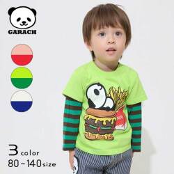 【SALE】ＧＡＲＡＣＨ(ギャラッチ)バーガー＆ポテトパンダレイヤードＴシャツ【メール便送料無料】