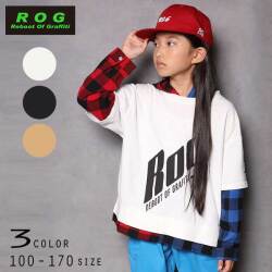 R.O.G(アールオージー)チェック柄レイヤードビックパーカー【メール便送料無料】