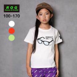 【20％OFFSALE】R.O.G(アールオージー)メガネプリント半袖Ｔシャツ【メール便可能】