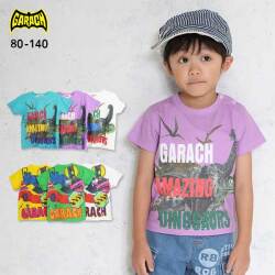 【SALE】【2025夏物新作】ＧＡＲＡＣＨ(ギャラッチ)恐竜＆働くくるまプリント半袖Ｔシャツ【メール便送料無料】